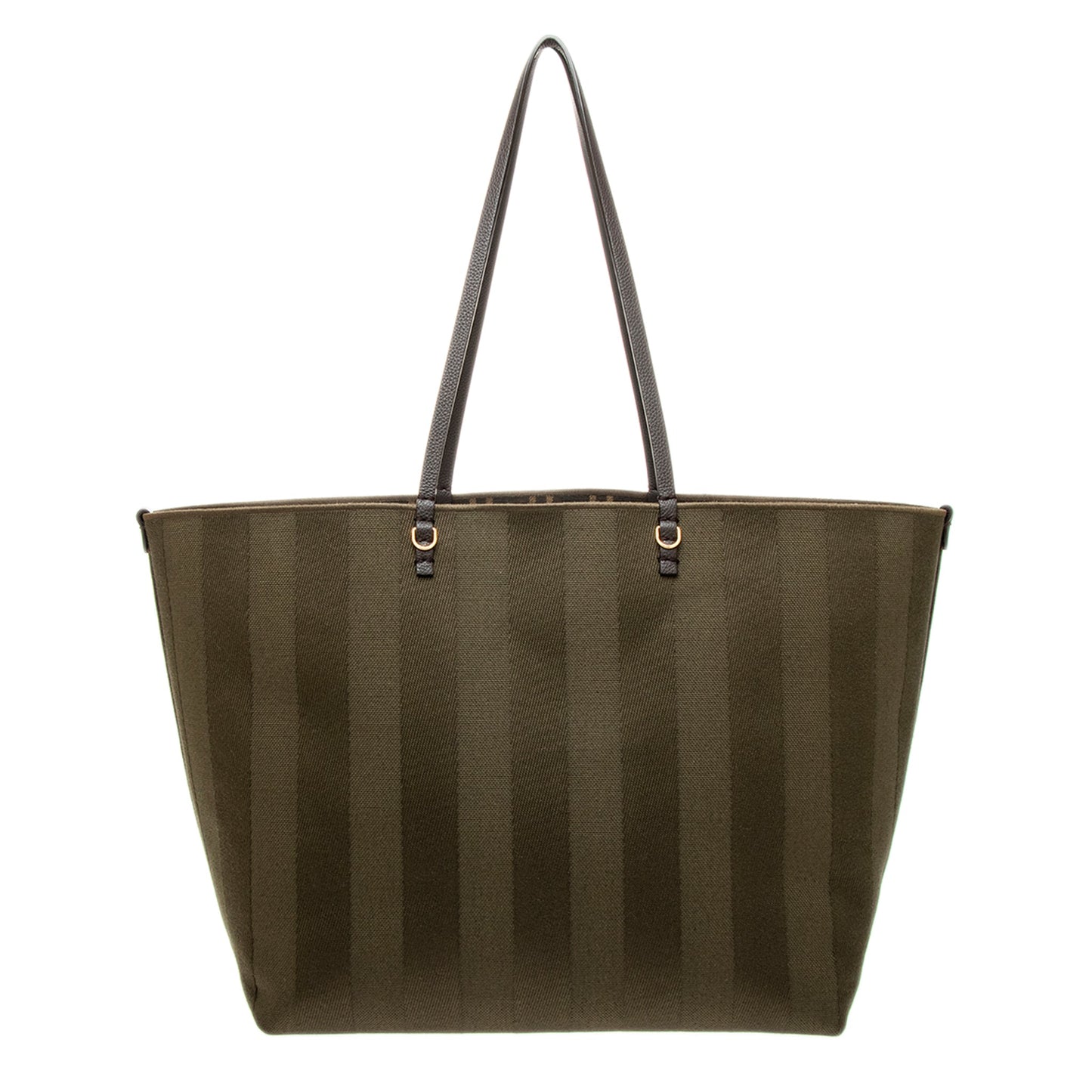 Wood Pequin Stripe Large Roll Reversible Shopper